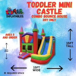 Toddler Mini Castle Bounce House ( DRY ONLY)